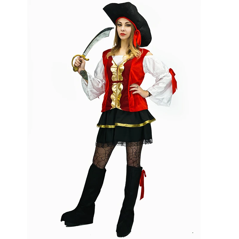 Новинка 2017 года Женский карнавальный костюм пирата нарядная юбка для вечеринки