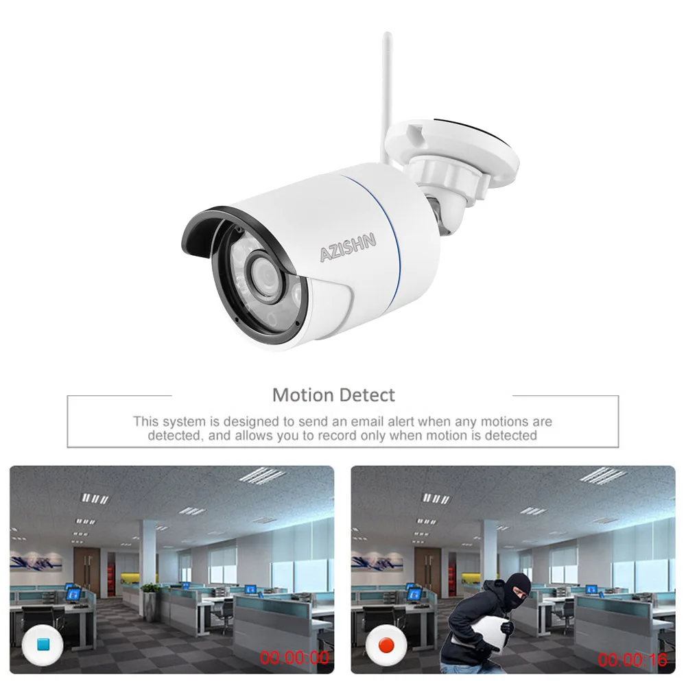 IP камера AZISHN Yoosee Wi Fi ONVIF 720P 960P 1080P беспроводная проводная P2P наружная металлическая