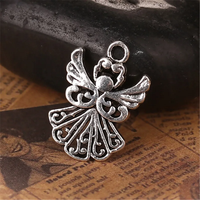 DoreenBeads подвески из цинкового сплава в виде ангела серебряного цвета фурнитура