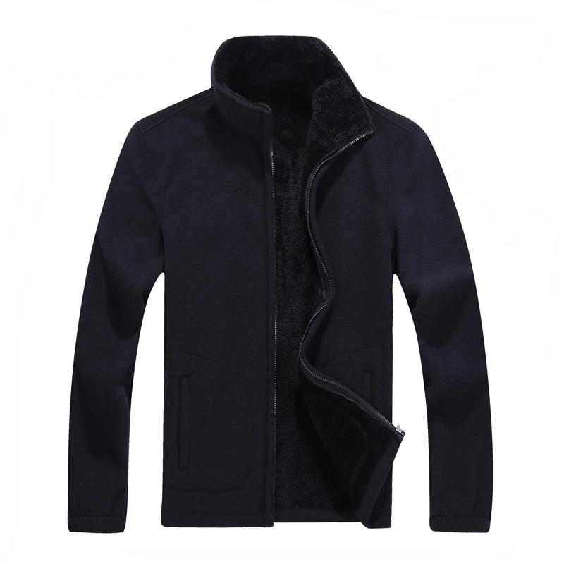7XL 8XL мужские s флисовые повседневные куртки Мужская зимняя теплая толстовка шерстяное тепловое пальто однотонная утолщенная бархатная брендовая куртка