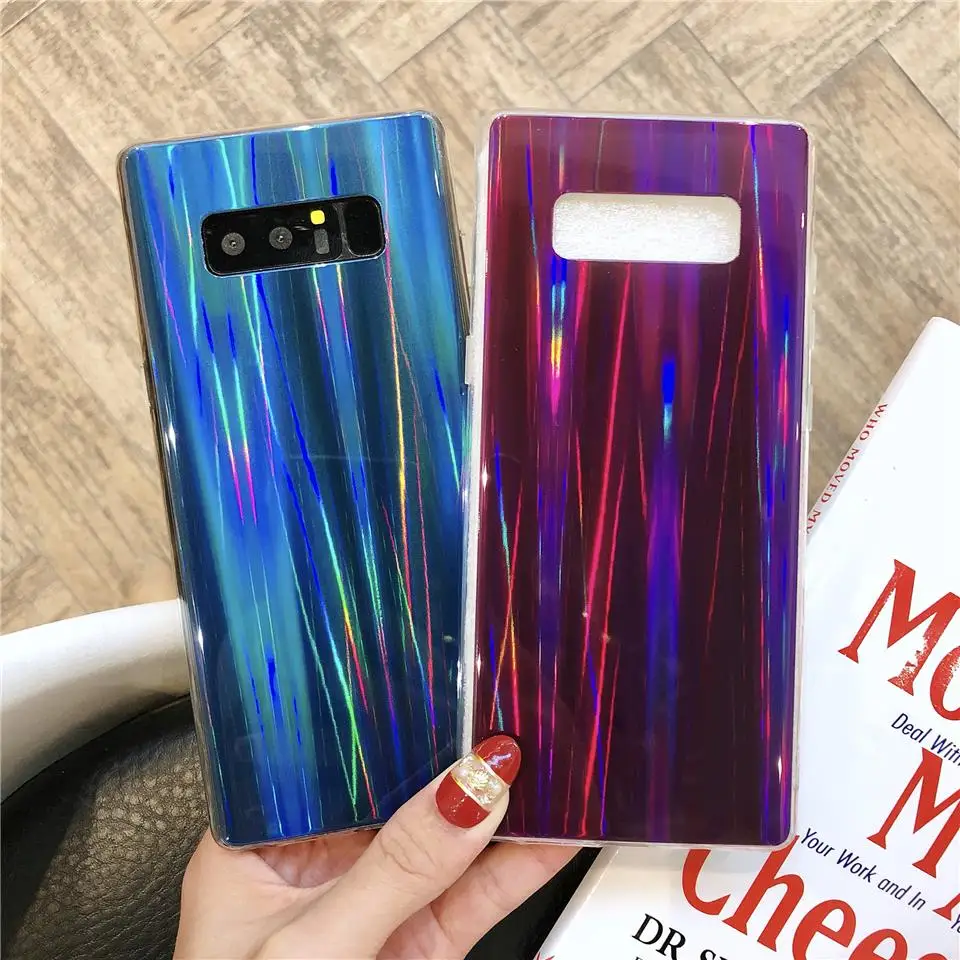 Аврора лазерный Силиконовые ТПУ IMD мягкий Bling чехол для samsung Galaxy S10 плюс S10E S9 A30 A50 A70