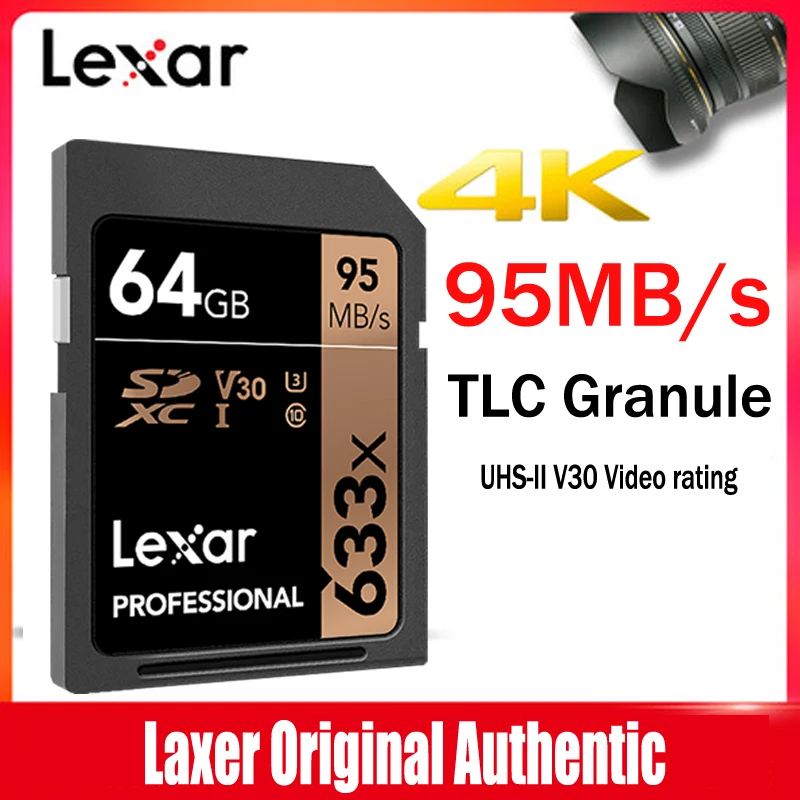 Карта памяти Lexar высокой емкости 633x sd карта 16 ГБ 32 64 Гб 128 256 512 USH 1 U3
