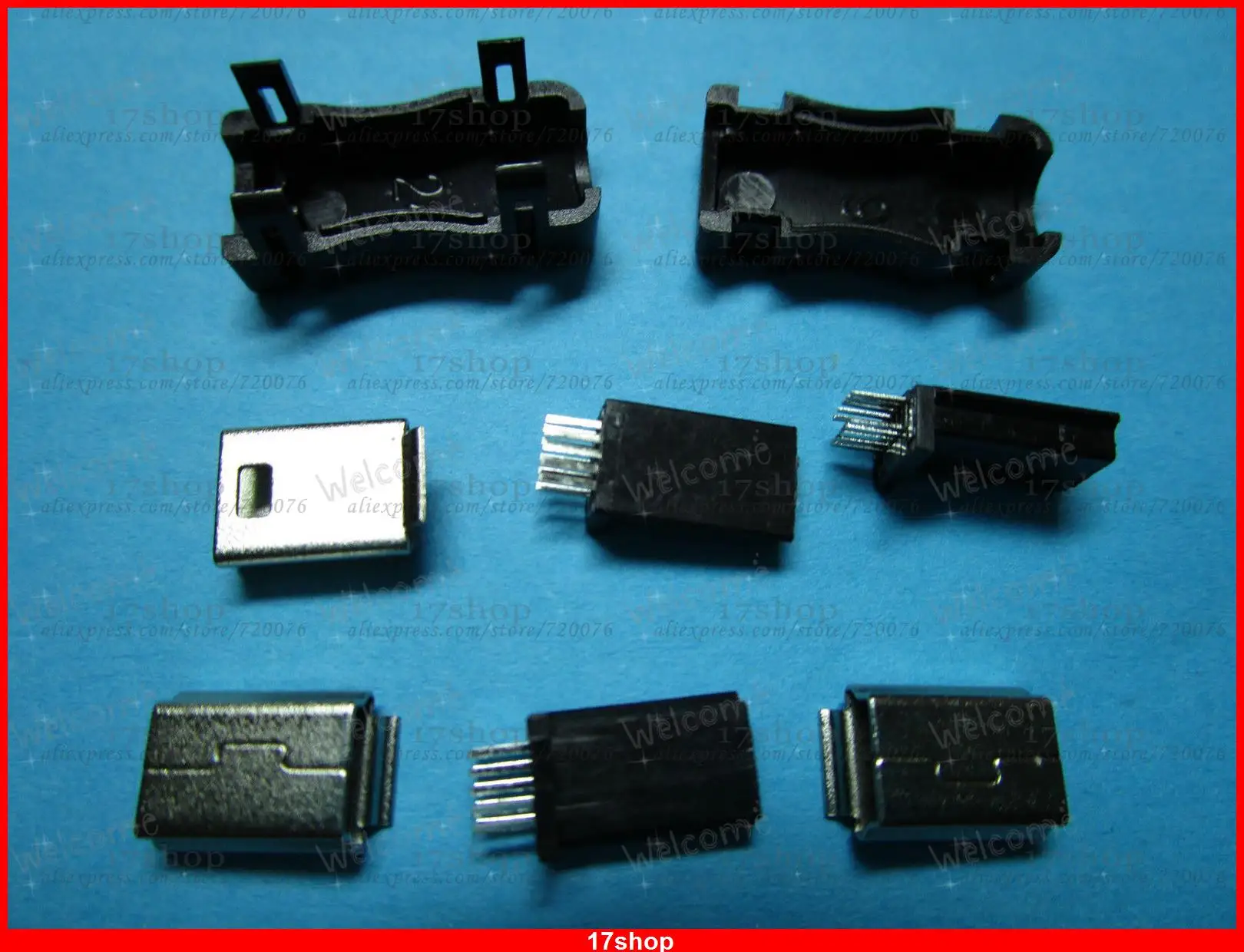 10 шт. Pin Mini USB разъем штекер пластиковый для Philips 180 градусов|plastic connector|plastic socketplastic