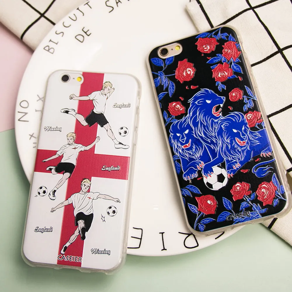 CASEIER 2018 футбольный чехол для телефона iPhone 7 Мягкий силиконовый 6 6s 8 Plus X Англия