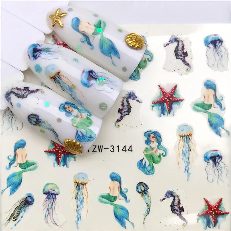 

FWC 2021 New Arrivial Christmas Series Water Decal Animal / Flamingo / Flower 3D Manicure Sticker Nail Water Sticker