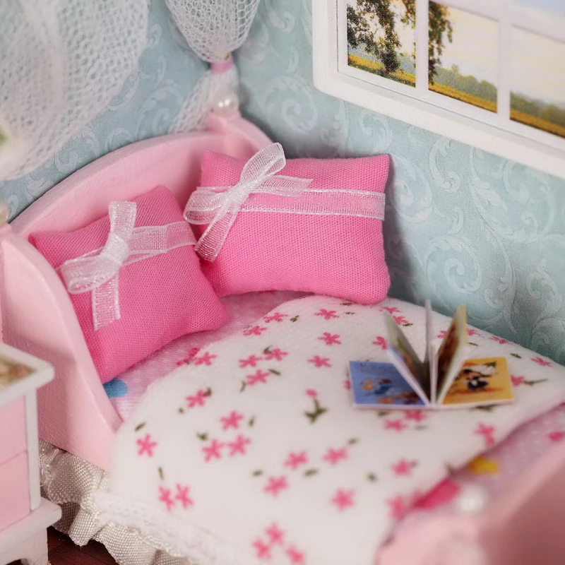 DIY Модель Кукольный дом Миниатюрный Кукольный домик с мебели светодиодный 3D деревянный дом, игрушки для детей на день рождения ручной работы H009# E