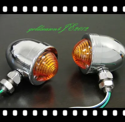 

Chrome Amber TURN SIGNAL LIGHT Lamp for Kawasaki Honda Suzuki Yamaha Harley BMW