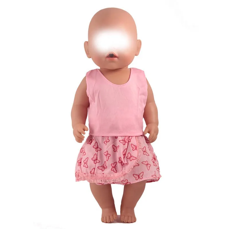 vest and skirt Комбинезон/платье/одежда для отдыха, комплекты одежды для 17 дюймов, детские куклы, аксессуары для 43 см, кукла для новорожденных, подарки на день детей - Цвет: vest and skirt