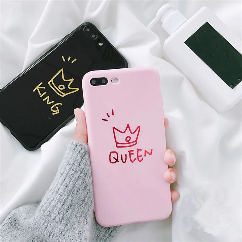 Чехол для телефона starllife с буквами queen King пары iphone 7 Coque ультра тонкий глянцевый