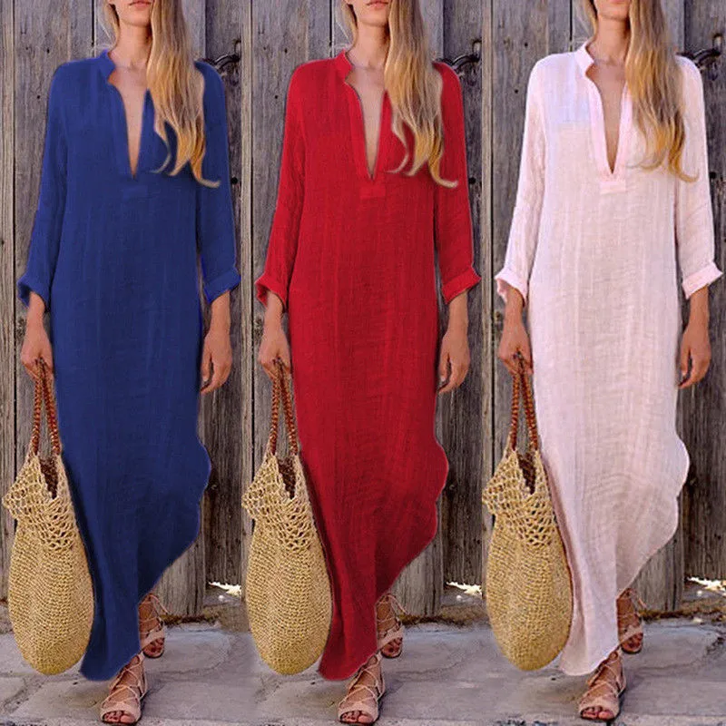 Vestidos 2018 модное осеннее платье с v-образным вырезом и рукавом три четверти женское