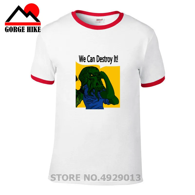Cartoon T Shirt Cute Cthulhu Octopus Beer T-shirt Men Summer Clothes Monster Tees Tops Vintage Tshirt Cotton Streetwear | Мужская одежда