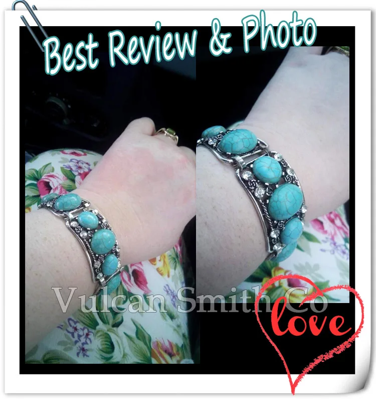 FLOLA новые винтажные синие браслеты из камней для женщин серебряная цепочка бохо