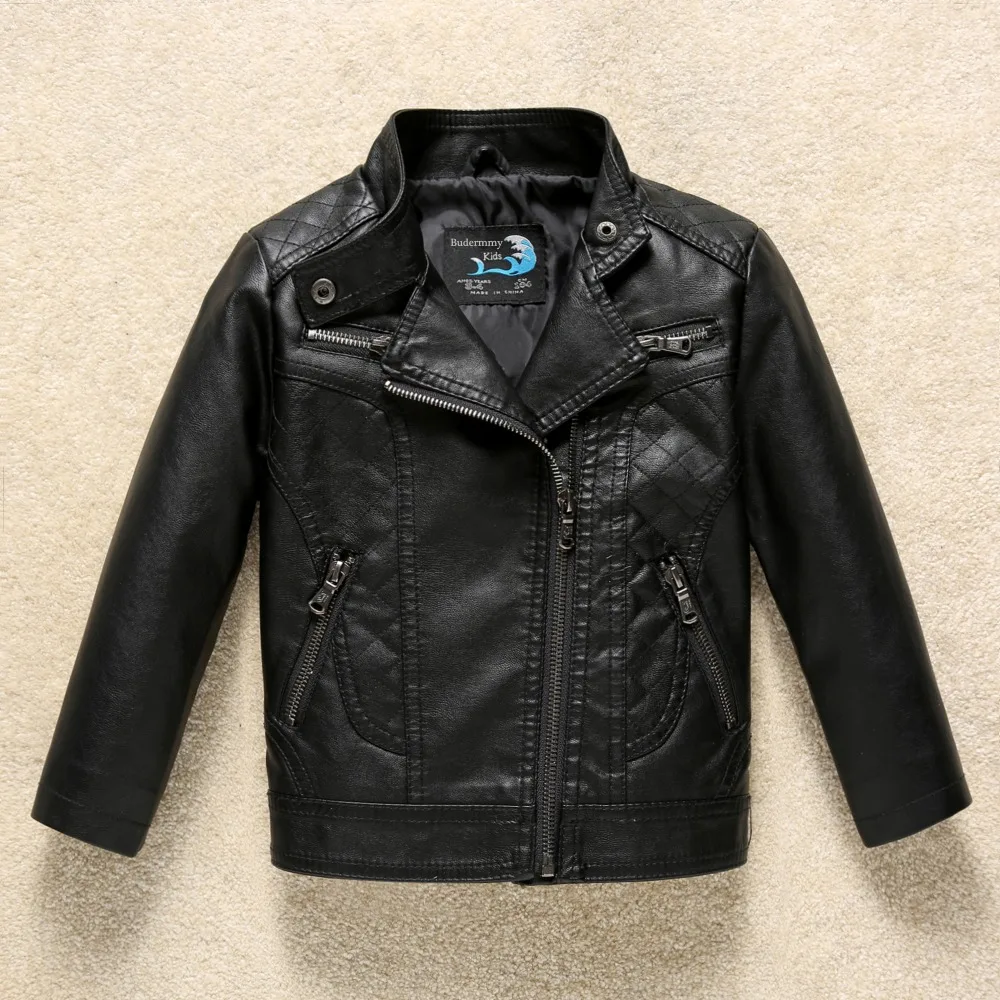 Новинка 2017 зимняя куртка для девочек модная детская одежда из искусственной кожи
