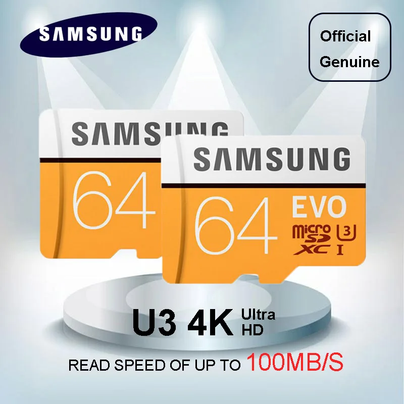Оригинальный samsung EVO micro SD карта 32 ГБ microSDHC microSDXC C10 microsd карты памяти 64 Поддержка