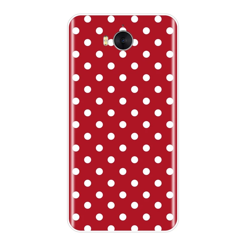 Задняя крышка для huawei Y3 Y5 Y6 II Y7 2017 Pro силиконовый мягкий чехол телефона в горошек с
