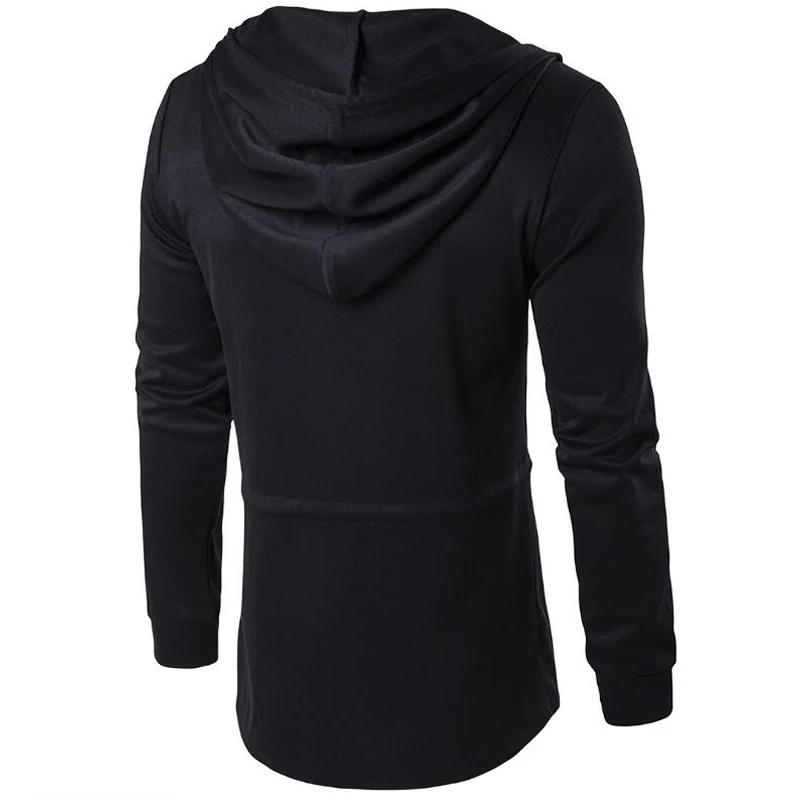 Ветровка мужская с капюшоном куртка темно Длинный плащ в стиле хип хоп верхняя