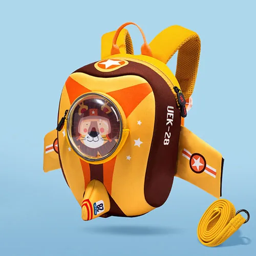 UFO101-orange Детский портфель с защитным поводком, водонепроницаемый рюкзак с ракетой для детсадовцев, дошкольников, малышей, мальчиков и девочек - Цвет: UFO101-orange