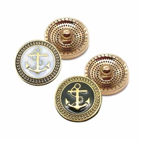 wholesale w291 anchor 3d 18mm rhinestone metal snap button for bracelet necklace jewelry for women fashion accessories