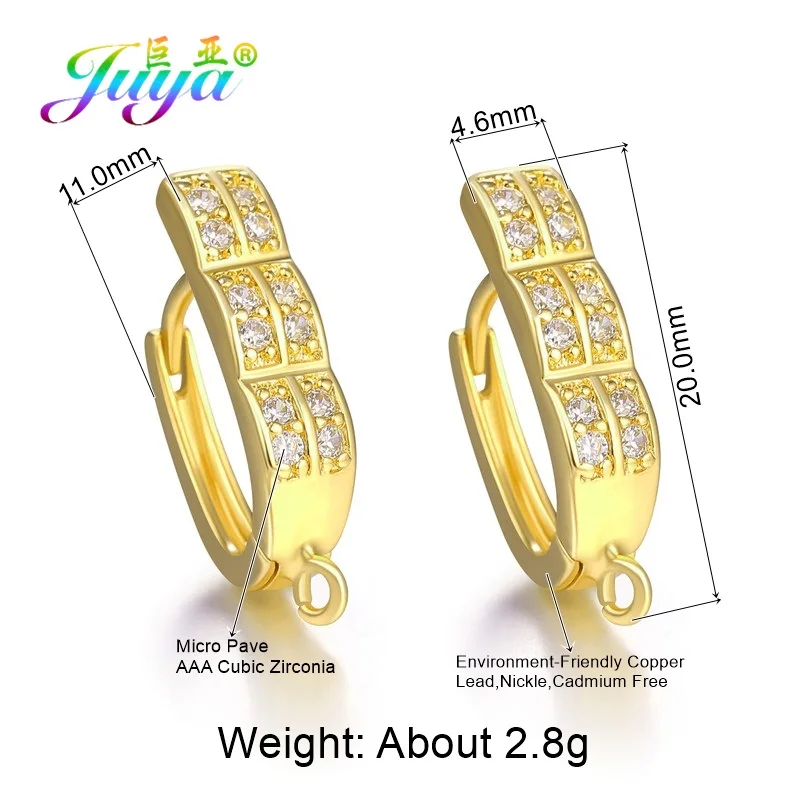 Juya DIY серьги фурнитура золото/Серебро Leverback Серьги Крючки зажим ручной работы застежка для женщин Кристалл Агат изготовление сережек