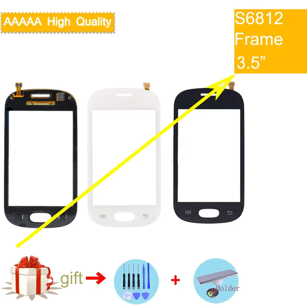 S6812 Touch Screen For Samsung Galaxy Fame DUOS TouchScreen Sensor Digitizer Glass Front Panel black white replacement | Мобильные