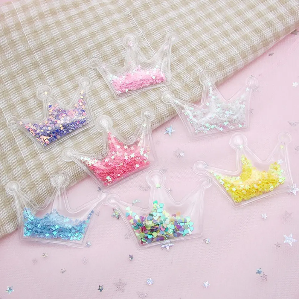 50 шт./лот Прозрачная ПВХ Корона блестки патч аппликация для одежды DIY детские