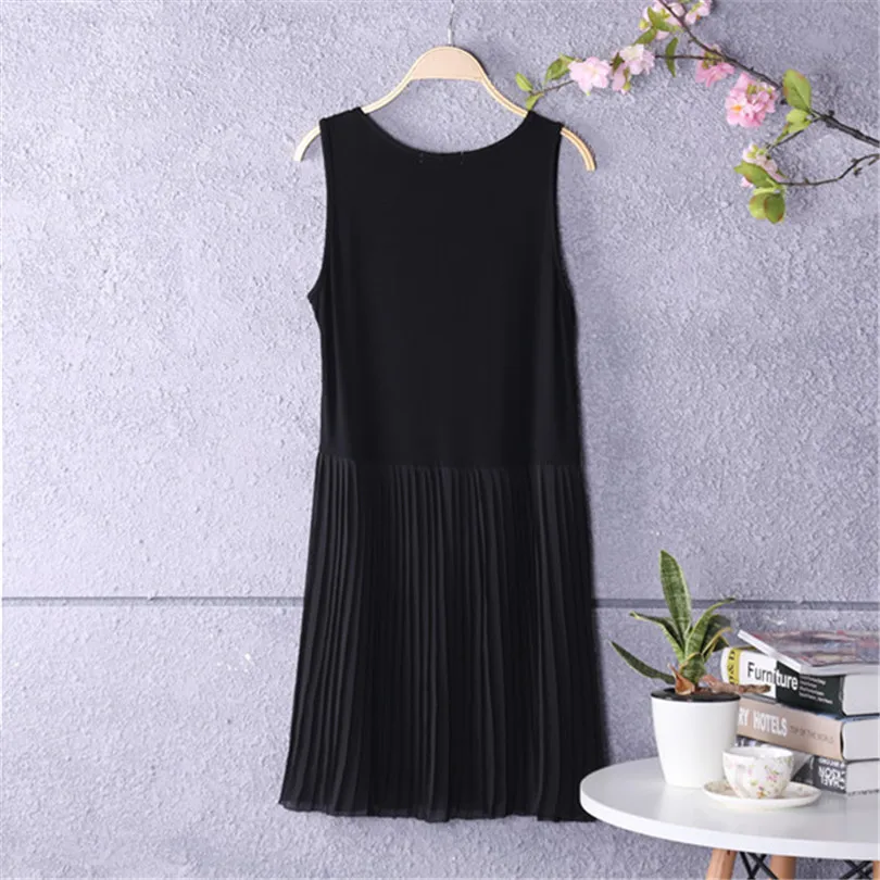 Платье женское Плиссированное шифоновое на бретелях спагетти|tank dress|spaghetti strap