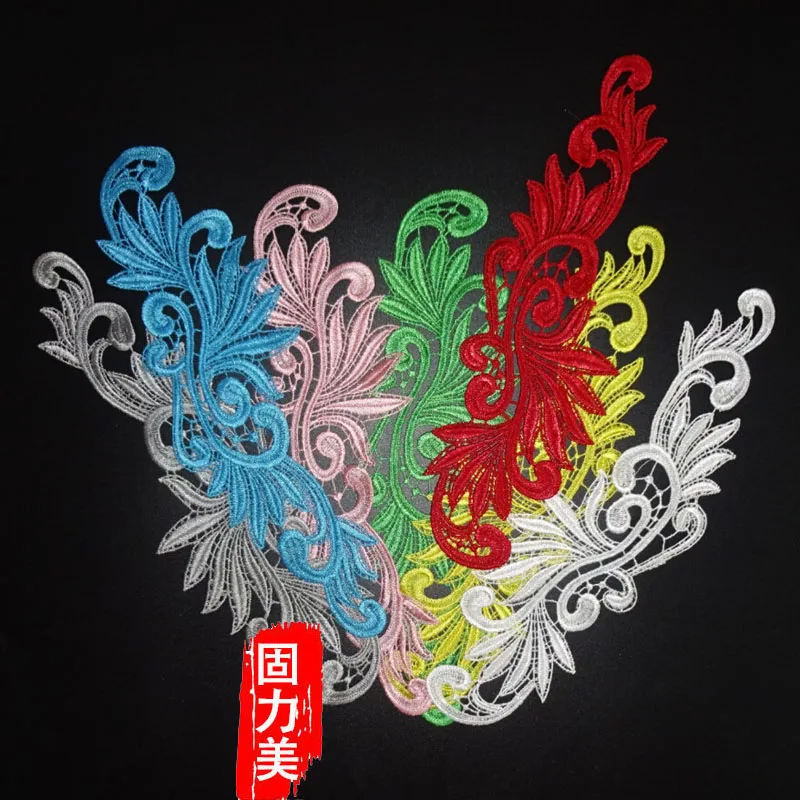 10PC 12 colors gold purple blue pink gray brown red green embroidered lace appliques sewing on patches flowers | Дом и сад
