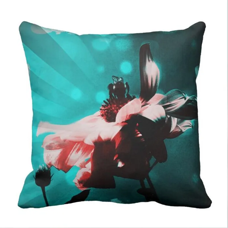 Абстрактный оранжевый синий закат пляжная сцена Подушка Чехол|pillow case|beach pillow