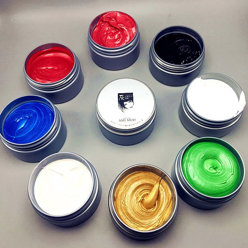 Мгновенный цвет волос Pomades воски белый фиолетовый серый серебряный пепельный воск цвет волос воск грязевая одноразовая краска цвет волос Моющийся