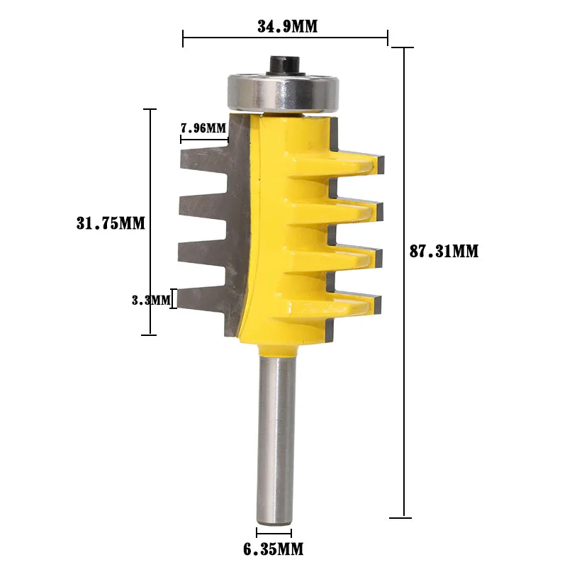

free shipping 1PC 6.35mm Shank Rail and Stile Finger Joint Glue Router Bit Cone Tenon Woodwork Cutter Power Tools