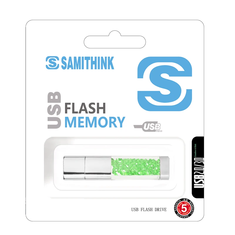 Модный Кристальный USB 2,0 флэш-накопитель пользовательский подарок USB флэш-накопитель 10 цветов USB ключ флэш-памяти 64 ГБ 32 ГБ 16 ГБ 8 ГБ 4 ГБ - Цвет: Зеленый
