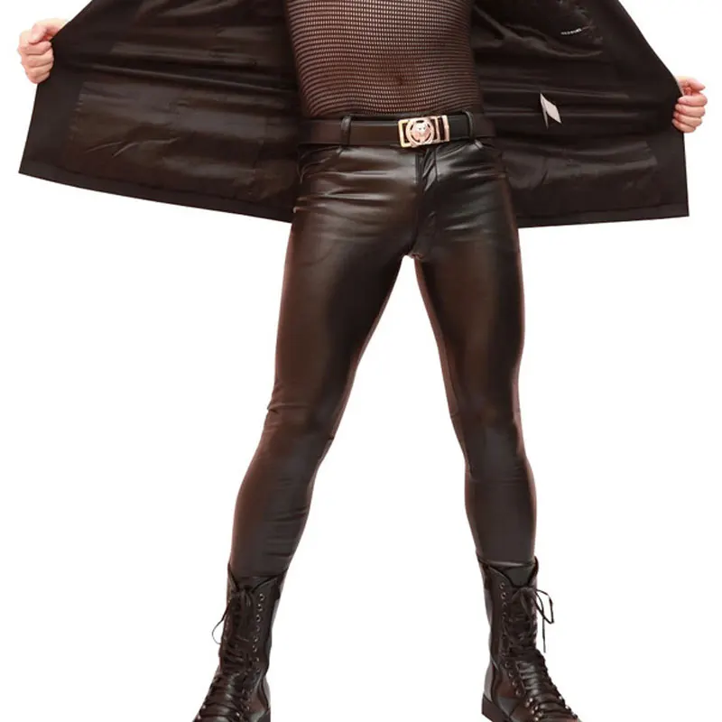 Женские Эластичные Блестящие Брюки карандаш облегающие глянцевые брюки из