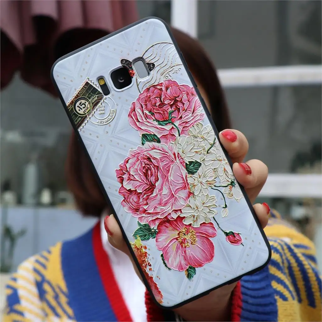 3D цветок с тиснением и изображением ТПУ для samsung Galaxy M20 M10 J5 S10e S10 плюс J8 J6 J4 плюс J7 Neo A50 Prime J3 чехол