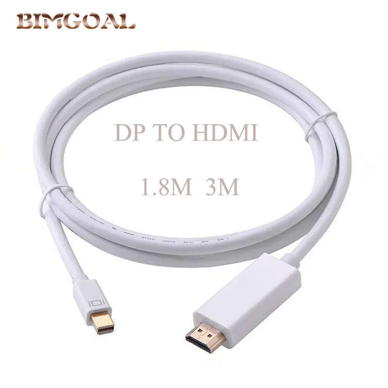 6FT 1.8M High Quality Thunderbolt Mini DisplayPort Display Port DP to HDMI Adapter Cable For Apple Mac Macbook Pro Air |