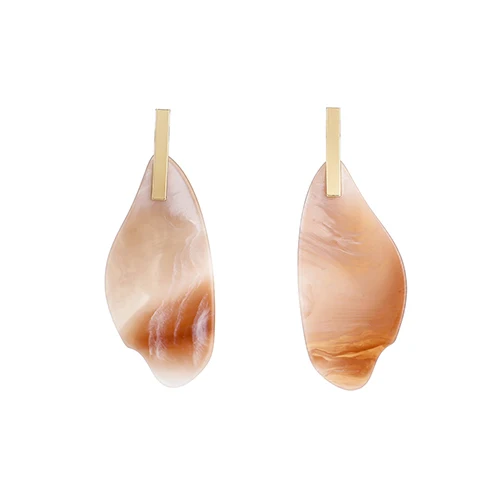 Irregular design Acrylic Drop Earring For Women Fashion Multicolor Statement Marble Effect Earring Acetate Jewelry - Окраска металла: Brown