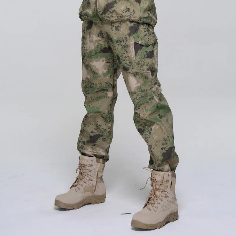 fg pants Водонепроницаемая куртка из мягкой кожи акулы, военная тактическая куртка, штаны, водонепроницаемая ветрозащитная армейская куртка, штаны - Цвет: fg pants