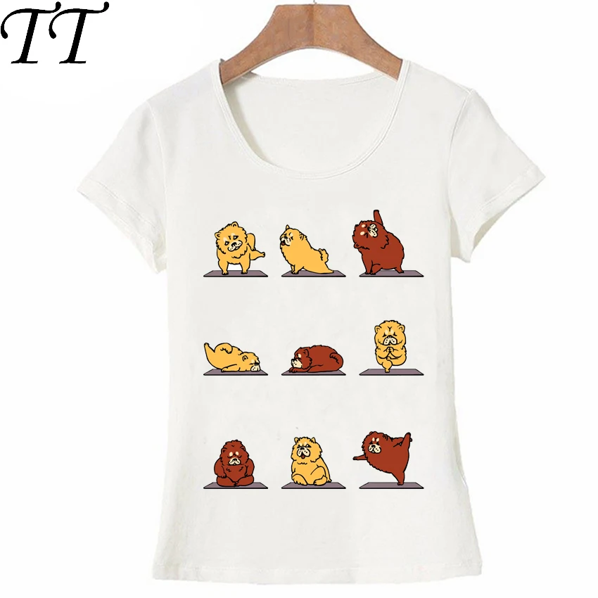 Футболка I Love My Chow Dog Yo ga Design забавная женская футболка повседневные женские топы