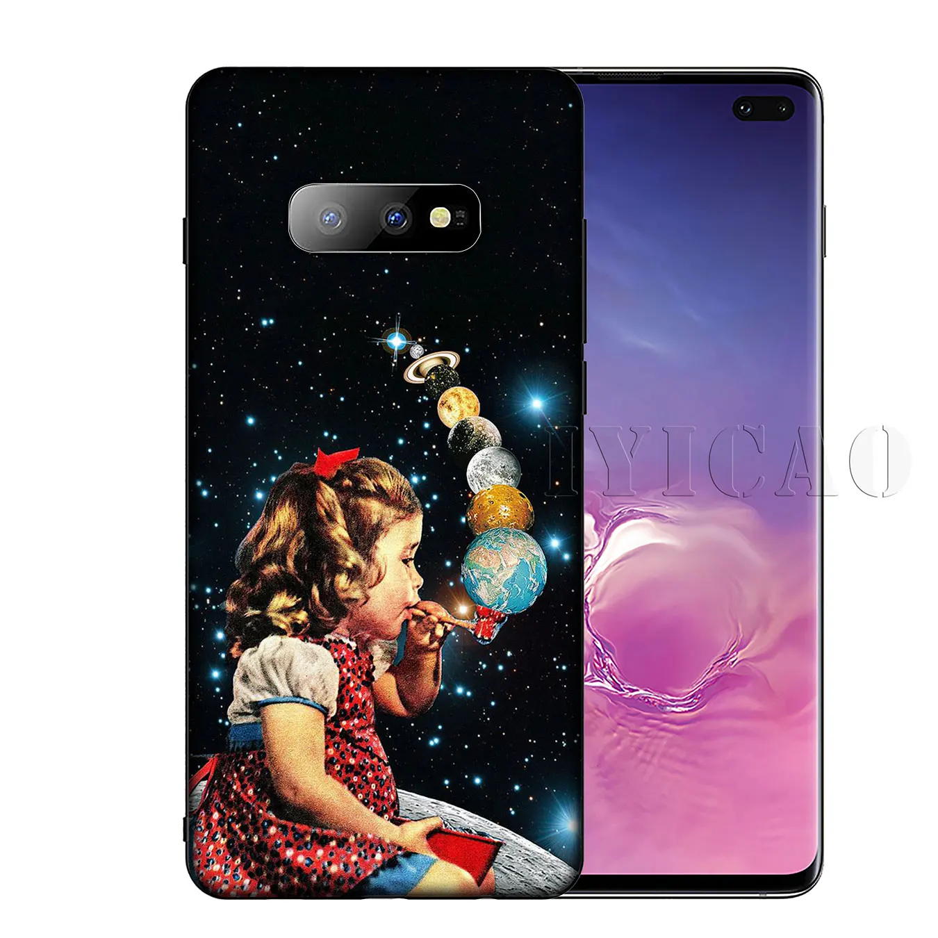 Trippy wall art Alien astronaut Soft Silicone Phone Case for Samsung Galaxy S20 Ultra S10 Lite S9 S8 Plus S6 S7 Edge S10e |