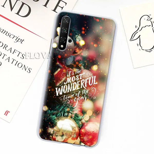 013 Чехол для телефона, coque для Honor 20 Pro 9 10 Lite 8X 8A 8C 8S 7A 7S Y7 Y9 V20, чехол с новым, рождественским, снежинкой, твердый PC Ca - Цвет: 013