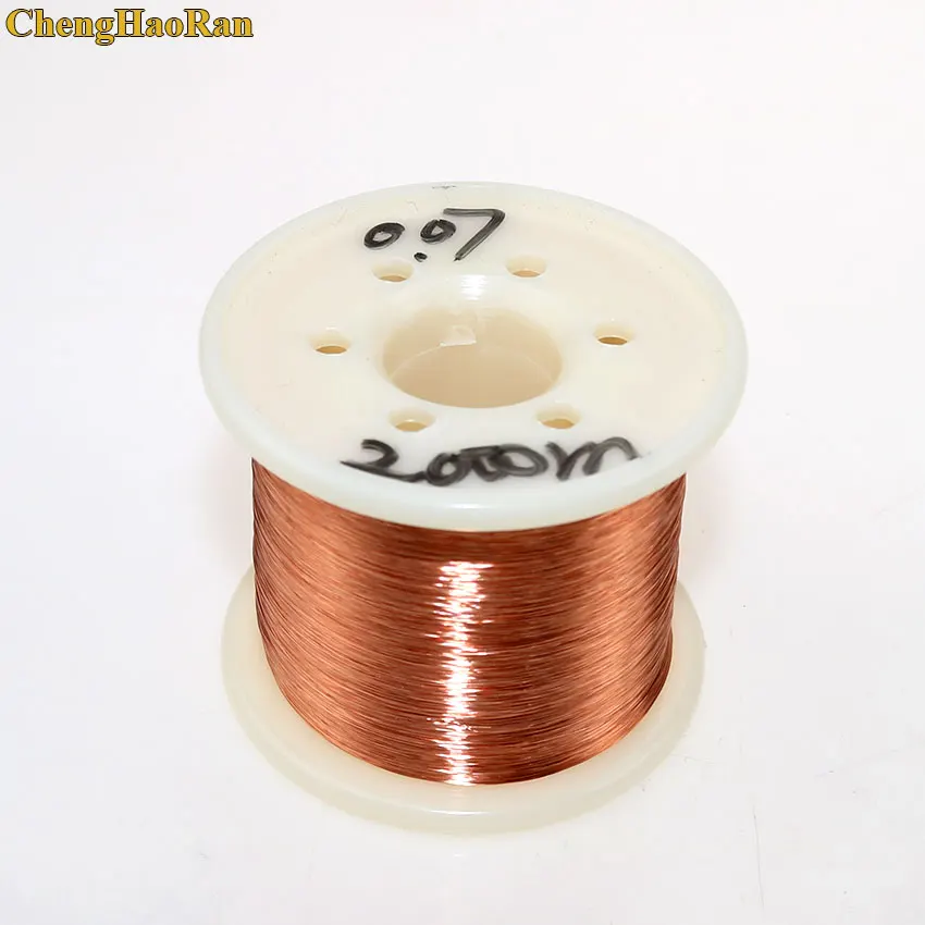 0.07mm primary color ChengHaoRan 0,07 мм 2000 м медная проволока полиуретановая эмалевая проволока Qa-1-155 0,07 мм X 2000 красные метры/шт - Цвет: 0.07mm primary color