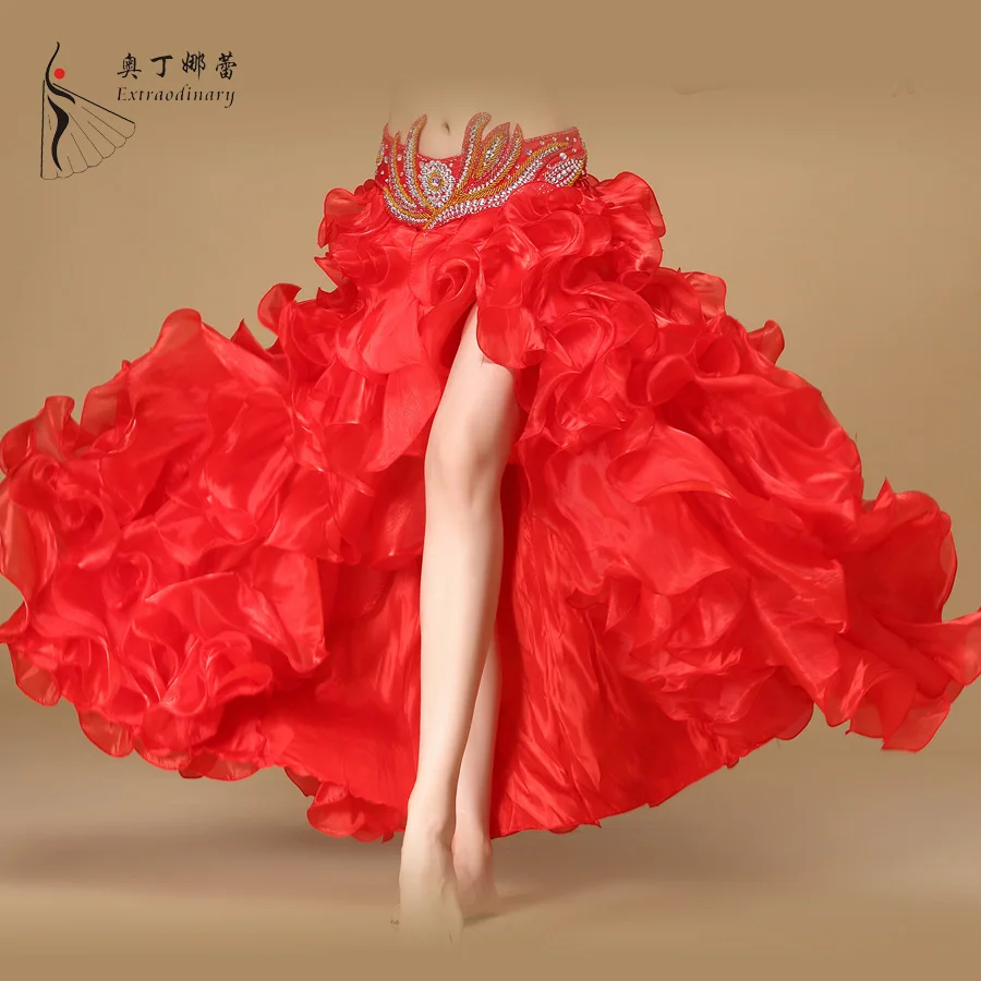 Women Belly Dancing Clothing Maxi Skirts Professional 5 Colors Oriental Dance Long Skirt | Тематическая одежда и униформа