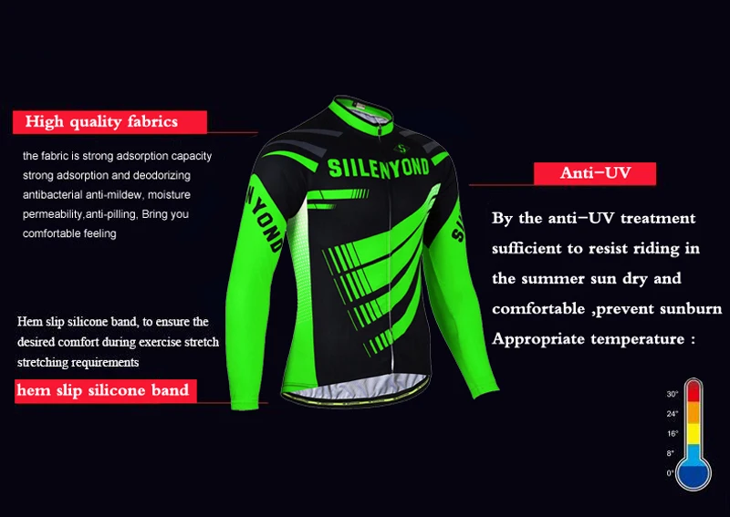 SIILENYOND Pro, велосипедная футболка с длинным рукавом, Мужская велосипедная одежда, одежда для велоспорта, одежда для мотокросса