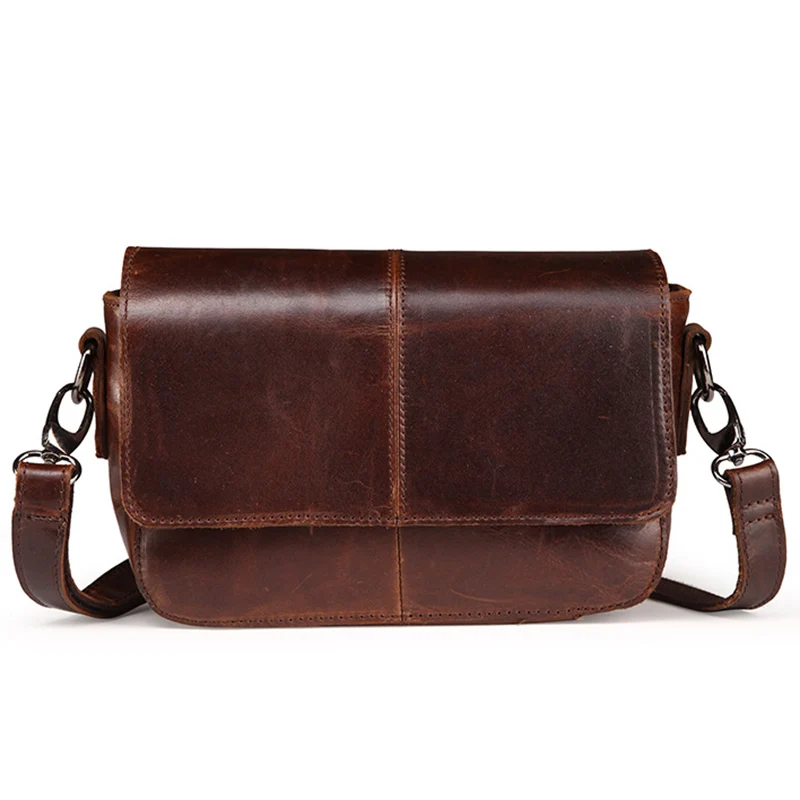 Мужская сумка мессенджер Hobo винтажная на одно плечо из натуральной кожи|bag genuine