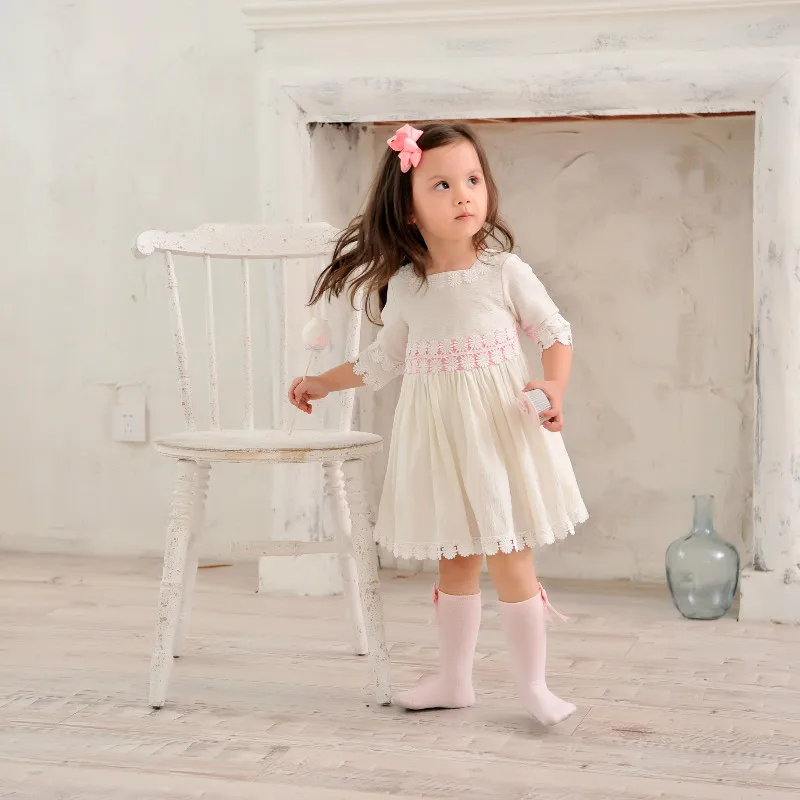 2019 Summer Kids Princess Dress Girl Spanish Cotton Quality Sweet Wedding Toddler White Party Birthday | Детская одежда и обувь