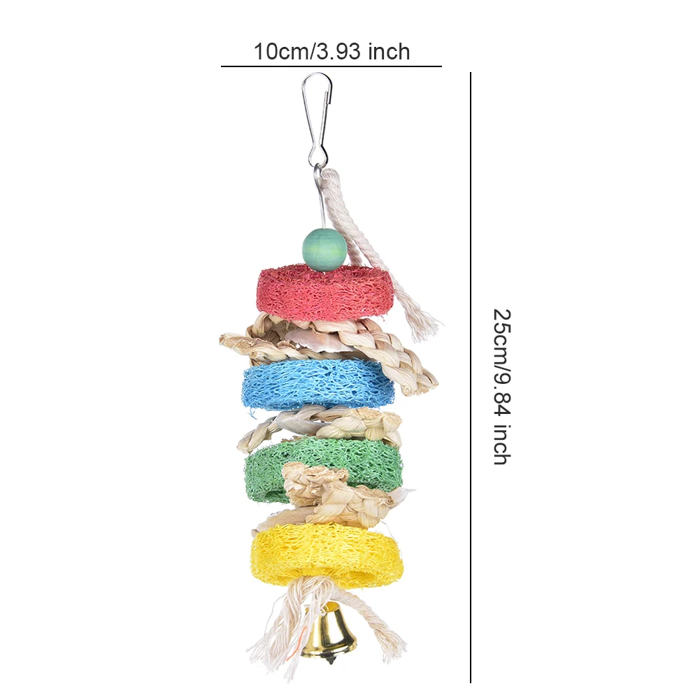 

Multi Styles Parrot Toys Pet Bird Biting Climbing Chew Toy Hanging Swing Cockatiel Parakeet Chewing Toy With Bell Bird Cage Toys