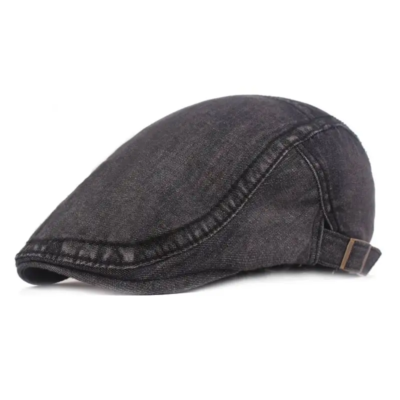 

Kagenmo Fashion Denim Visor Wash Cotton Retro Nostalgia Beret Cool Summer Unisex Denim Cap