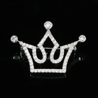 zircons mini crown pin brooches fashion crystals tiara charm lapel pin badges ornament jewelry clothing corsage accessory