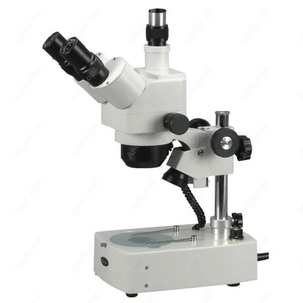 

Trinocular Stereo Zoom Microscope--AmScope Supplies 5X-80X Trinocular Stereo Zoom Microscope Dual Halogen SH-2TZ
