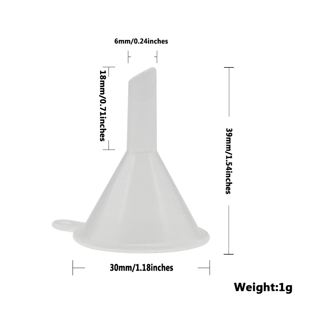 Plastic Funnel Стеклянная бутылка для храпа, коробка для таблеток с металлической ложкой, контейнер для хранения, Диспенсер, чехол для таблеток(43 мм/57 мм/72 мм - Цвет: Plastic Funnel