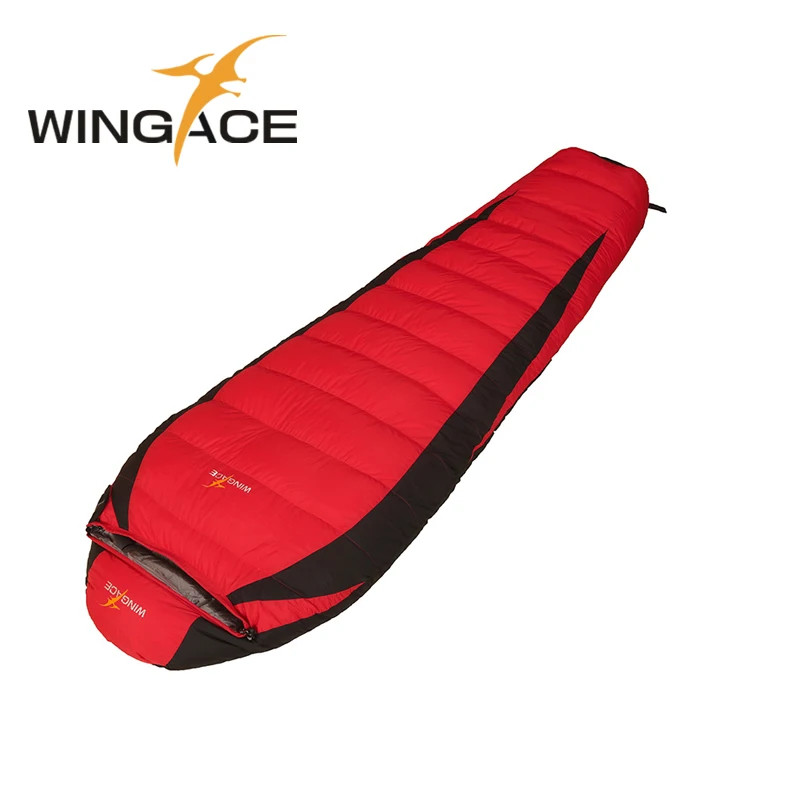 

WINGACE Fill 2000G 3000G 4000G Duck Down Sleeping Bag Winter 320T Nylon Mummy Outdoor Tourism Camping Sleeping Bag Adult